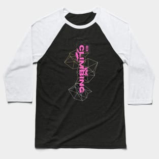 geometric rock climbing pink Baseball T-Shirt